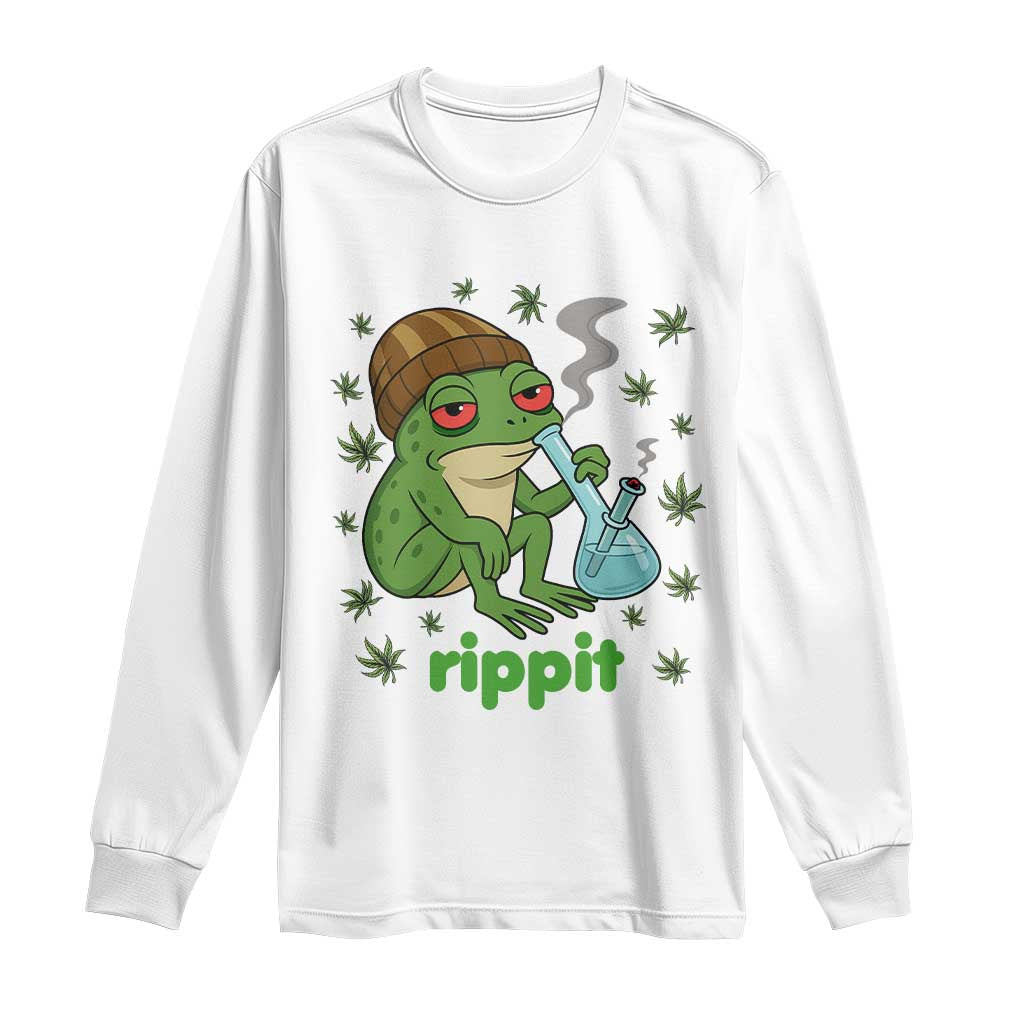 Rippit Frog Long Sleeve Shirt Funny 420 Stoner Weed Humor - Wonder Print Shop