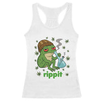 Rippit Frog Racerback Tank Top Funny 420 Stoner Weed Humor - Wonder Print Shop
