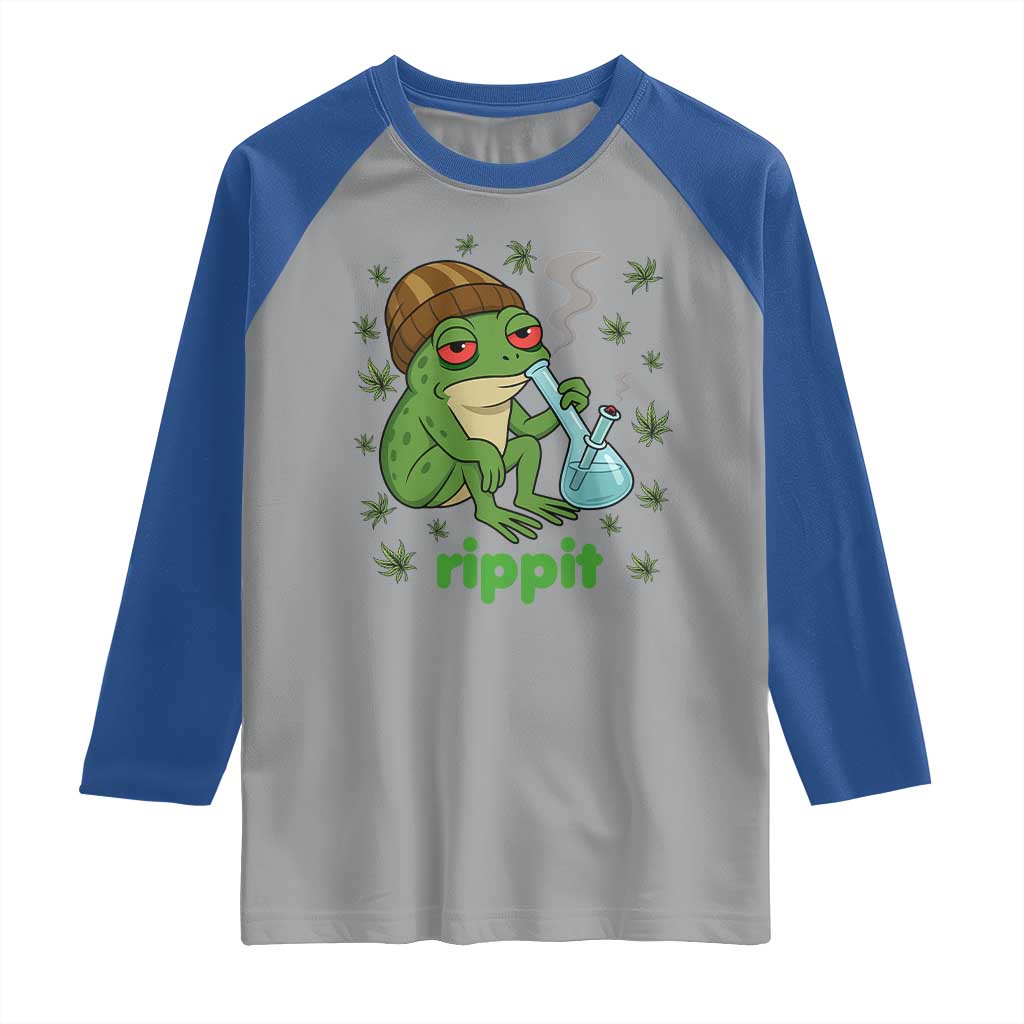 Rippit Frog Raglan Shirt Funny 420 Stoner Weed Humor - Wonder Print Shop