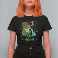 Rippit Frog T Shirt For Women Funny 420 Stoner Weed Humor - Wonder Print Shop