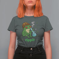 Rippit Frog T Shirt For Women Funny 420 Stoner Weed Humor - Wonder Print Shop