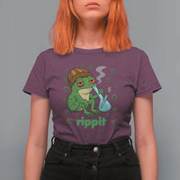 Rippit Frog T Shirt For Women Funny 420 Stoner Weed Humor - Wonder Print Shop