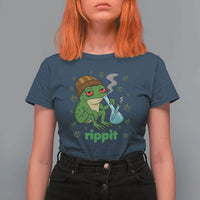 Rippit Frog T Shirt For Women Funny 420 Stoner Weed Humor - Wonder Print Shop