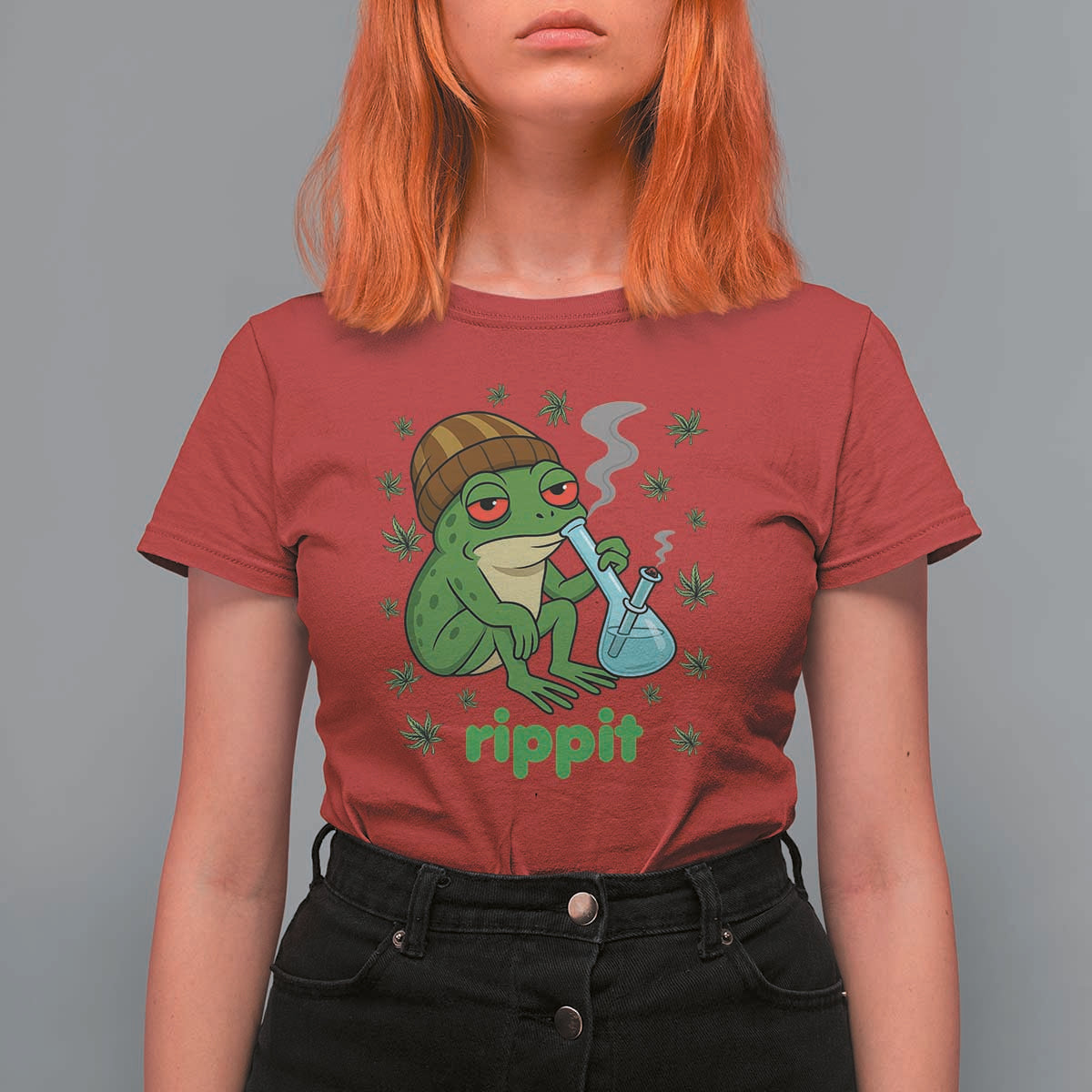 Rippit Frog T Shirt For Women Funny 420 Stoner Weed Humor - Wonder Print Shop
