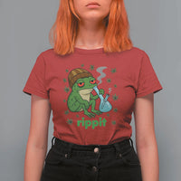Rippit Frog T Shirt For Women Funny 420 Stoner Weed Humor - Wonder Print Shop