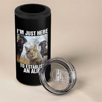 Funny Cat Dog Selfie 4 in 1 Can Cooler Tumbler I Am Just Here To Establish An Alibi