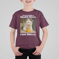 Funny Cat Meme T Shirt For Kid You Are Either A Smart Fella Or A Fart Smella - Wonder Print Shop