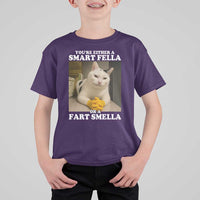 Funny Cat Meme T Shirt For Kid You Are Either A Smart Fella Or A Fart Smella - Wonder Print Shop