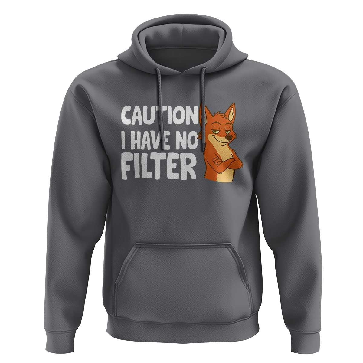 Funny Fox Sarcastic Hoodie Caution I Have No Filter - Wonder Print Shop