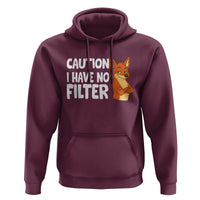 Funny Fox Sarcastic Hoodie Caution I Have No Filter - Wonder Print Shop