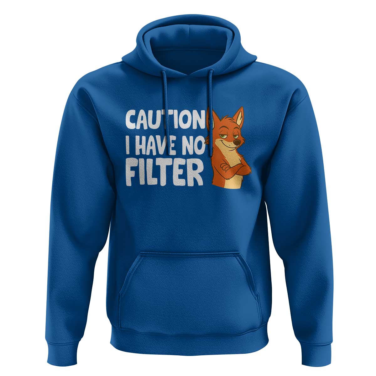 Funny Fox Sarcastic Hoodie Caution I Have No Filter - Wonder Print Shop