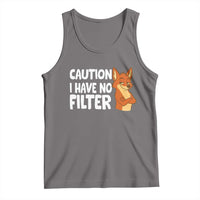 Funny Fox Sarcastic Tank Top Caution I Have No Filter - Wonder Print Shop
