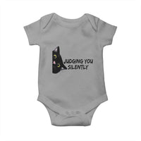 Judging You Silently Black Cat Baby Onesie Funny Sarcastic Kitten Pet Lovers - Wonder Print Shop