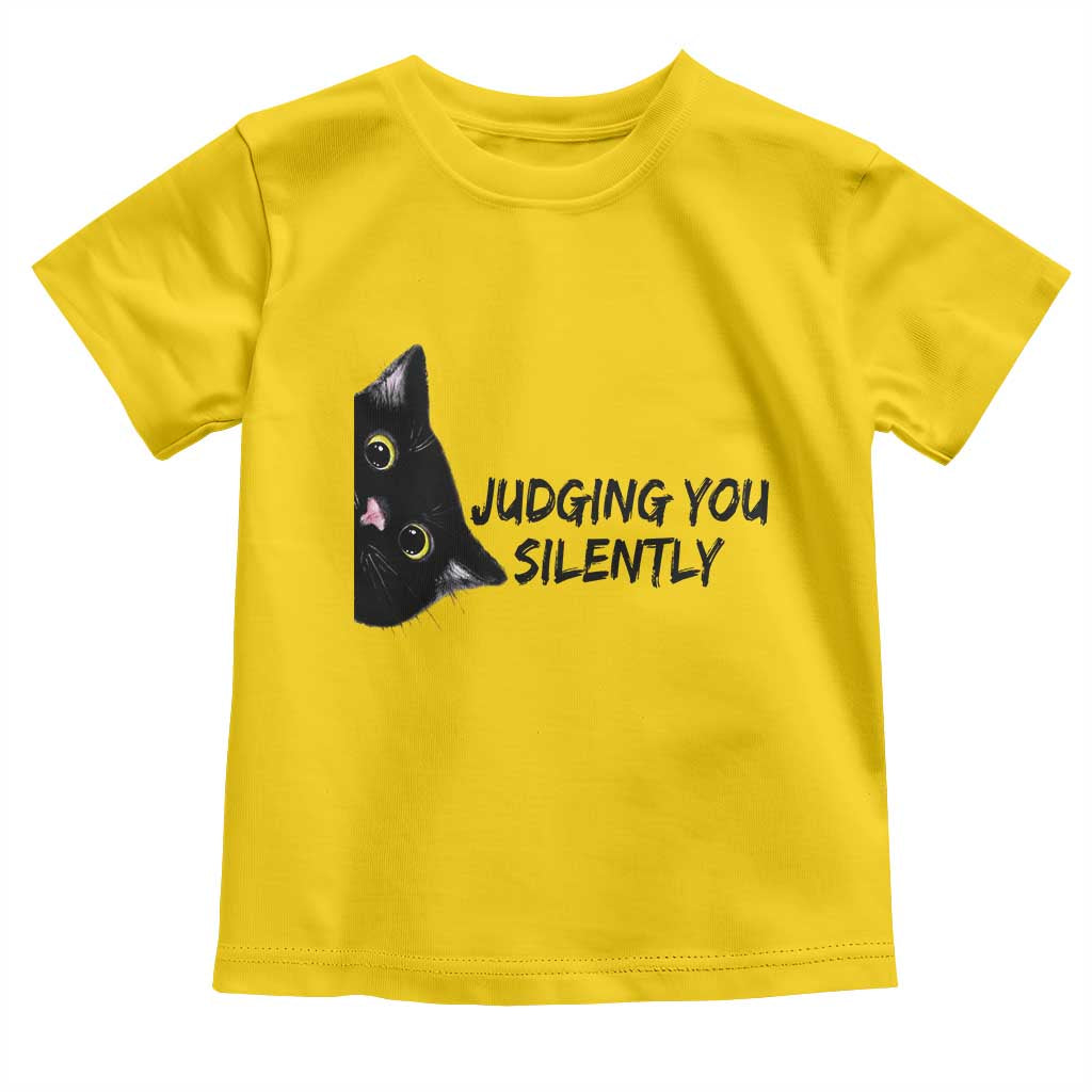 Judging You Silently Black Cat Toddler T Shirt Funny Sarcastic Kitten Pet Lovers - Wonder Print Shop