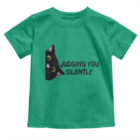 Judging You Silently Black Cat Toddler T Shirt Funny Sarcastic Kitten Pet Lovers - Wonder Print Shop