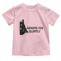 Judging You Silently Black Cat Toddler T Shirt Funny Sarcastic Kitten Pet Lovers - Wonder Print Shop