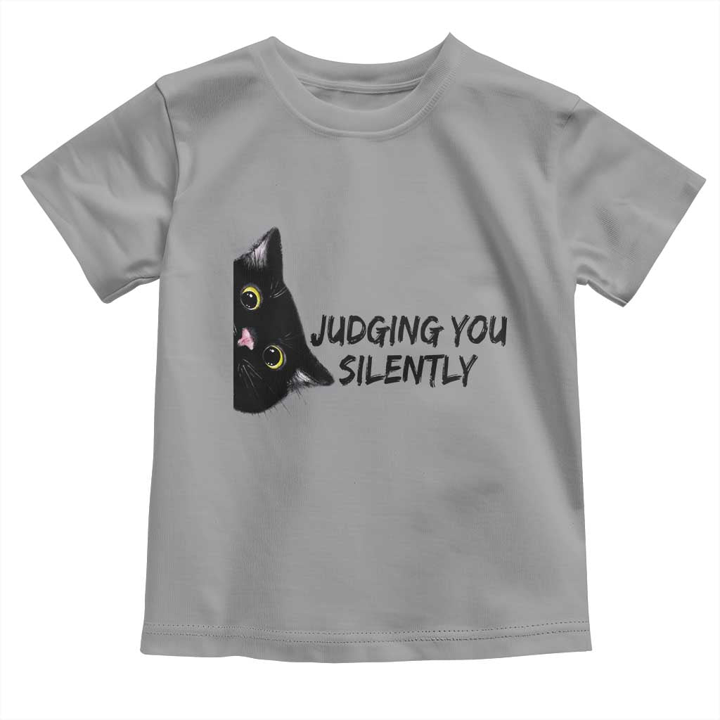 Judging You Silently Black Cat Toddler T Shirt Funny Sarcastic Kitten Pet Lovers - Wonder Print Shop