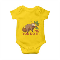 Funny Lazy Sloth Baby Onesie No You Do It Cute Sleeping Animal - Wonder Print Shop