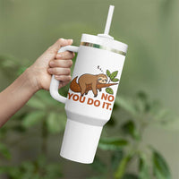 Funny Lazy Sloth Tumbler With Handle No You Do It Cute Sleeping Animal