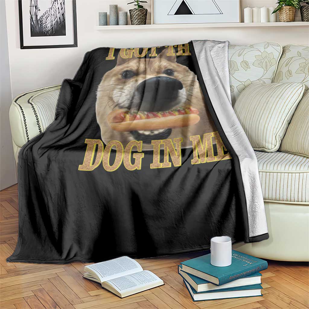 Funny Shiba Inu Dog Meme Throw Blanket I Got That Dog In Me - Wonder Print Shop