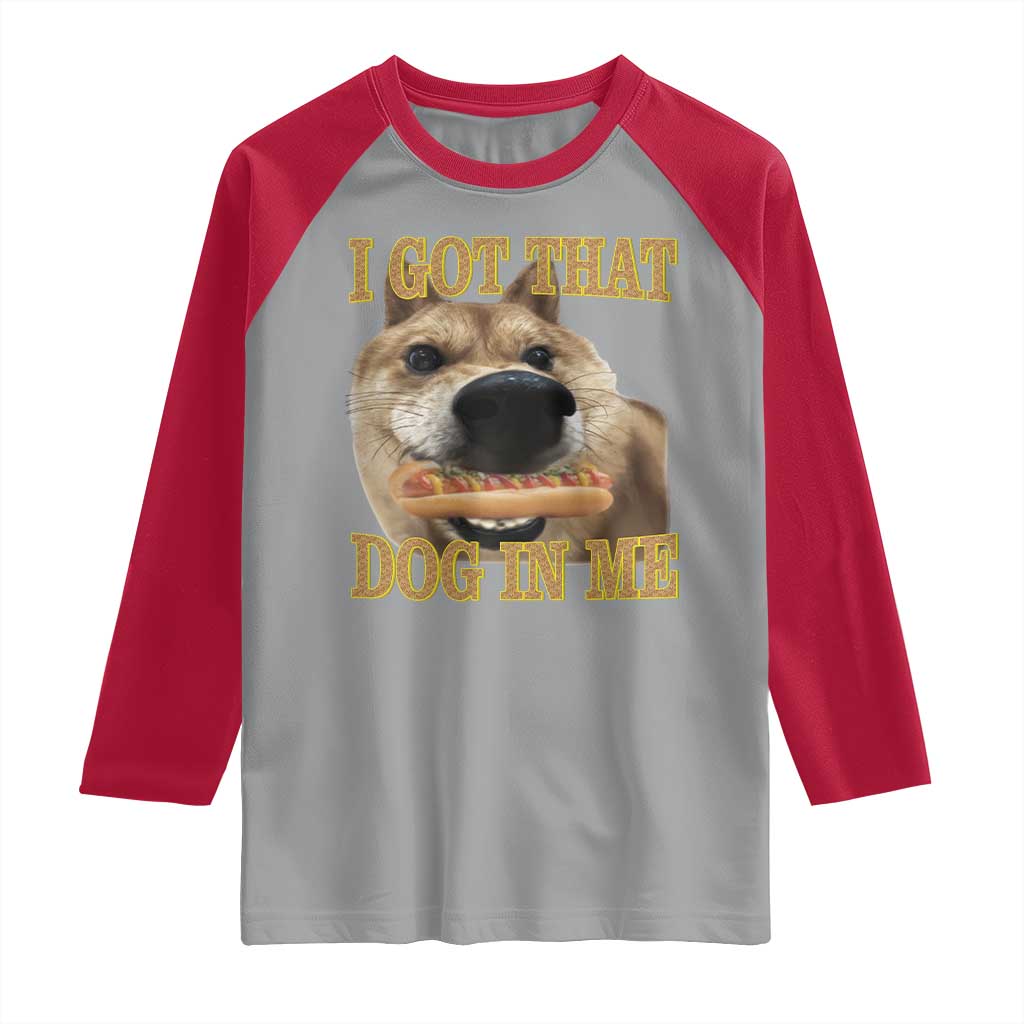 Funny Shiba Inu Dog Meme Raglan Shirt I Got That Dog In Me - Wonder Print Shop