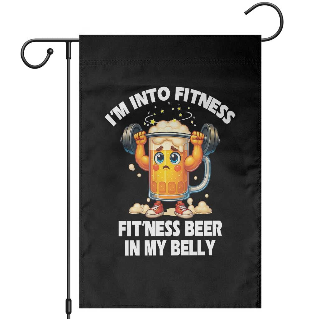 Funny Beer Lover Garden Flag I Am Into Fitness Beer in My Belly - Wonder Print Shop