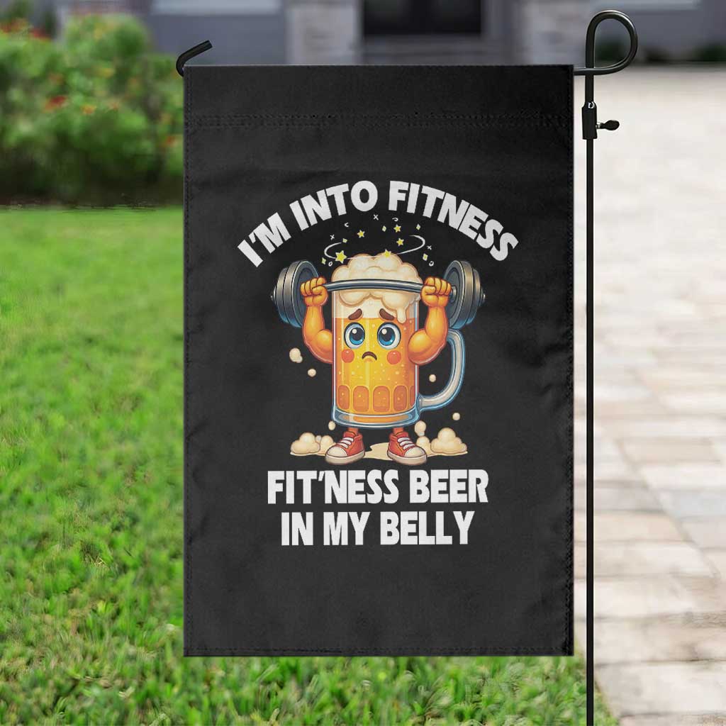 Funny Beer Lover Garden Flag I Am Into Fitness Beer in My Belly - Wonder Print Shop