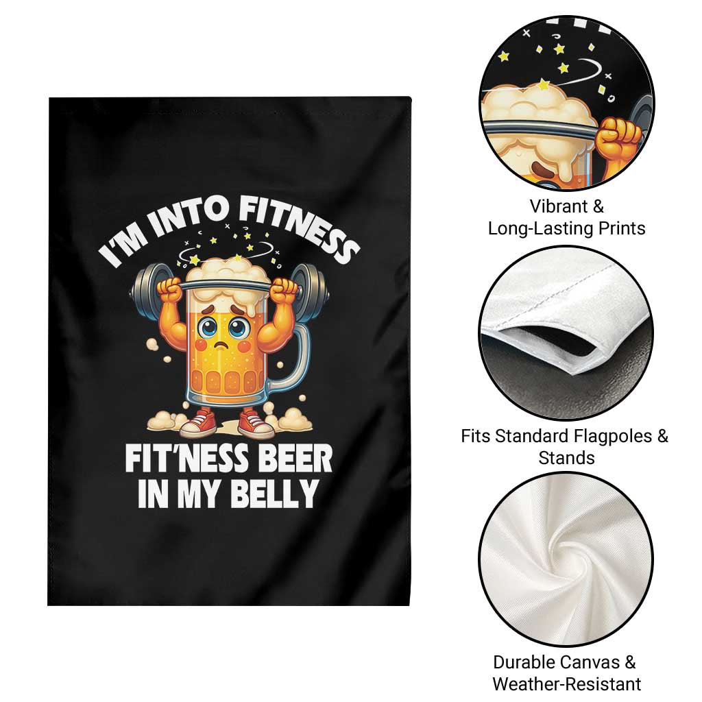 Funny Beer Lover Garden Flag I Am Into Fitness Beer in My Belly - Wonder Print Shop