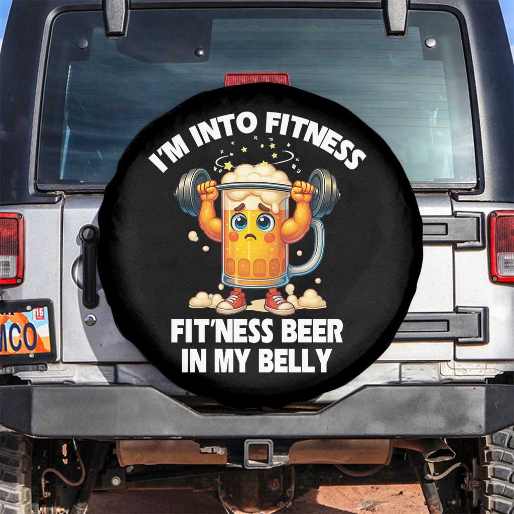 Funny Beer Lover Spare Tire Cover I Am Into Fitness Beer in My Belly - Wonder Print Shop