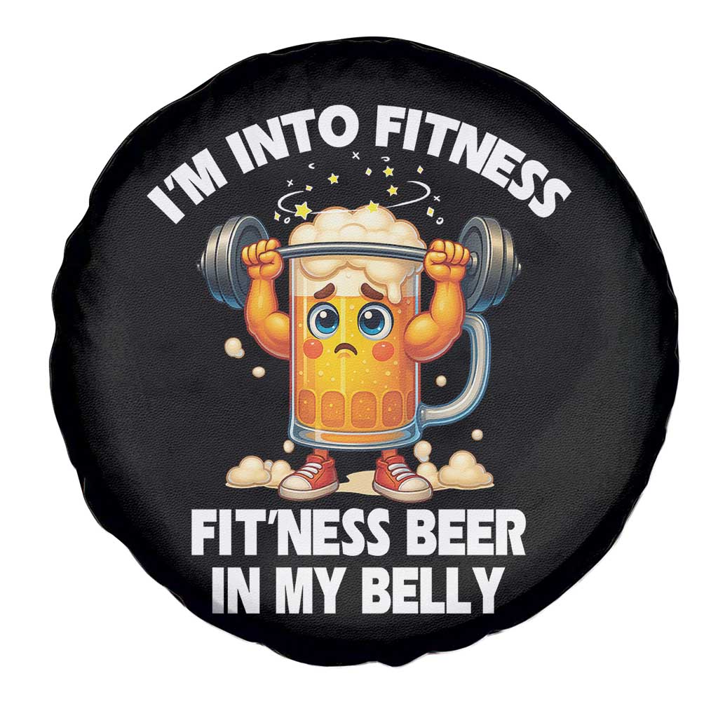 Funny Beer Lover Spare Tire Cover I Am Into Fitness Beer in My Belly - Wonder Print Shop