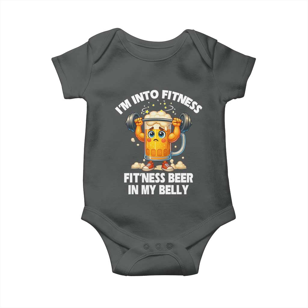 Funny Beer Lover Baby Onesie I Am Into Fitness Beer in My Belly - Wonder Print Shop