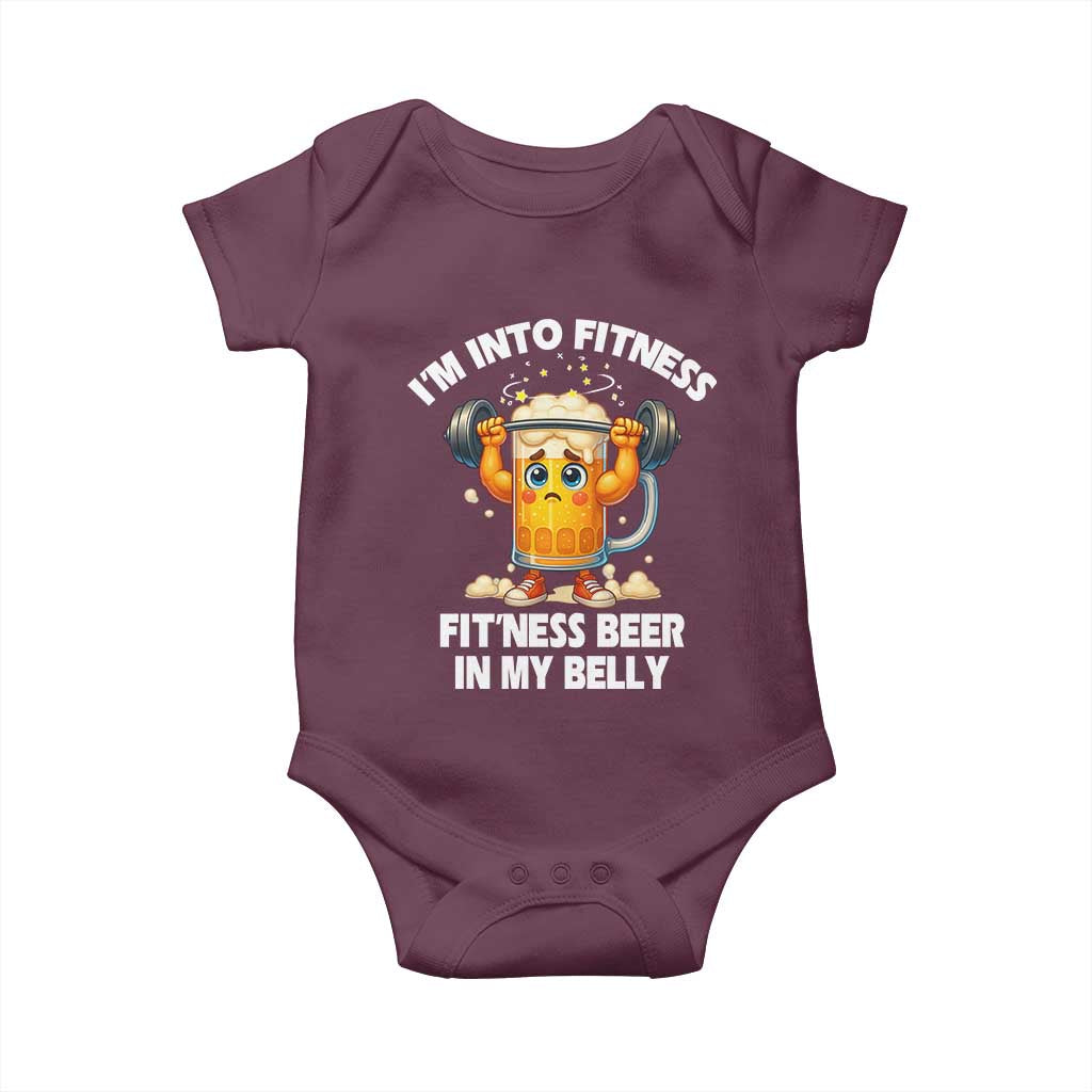 Funny Beer Lover Baby Onesie I Am Into Fitness Beer in My Belly - Wonder Print Shop