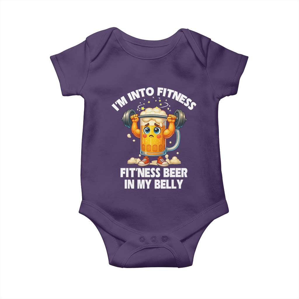 Funny Beer Lover Baby Onesie I Am Into Fitness Beer in My Belly - Wonder Print Shop