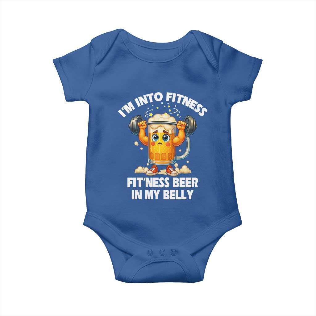 Funny Beer Lover Baby Onesie I Am Into Fitness Beer in My Belly - Wonder Print Shop