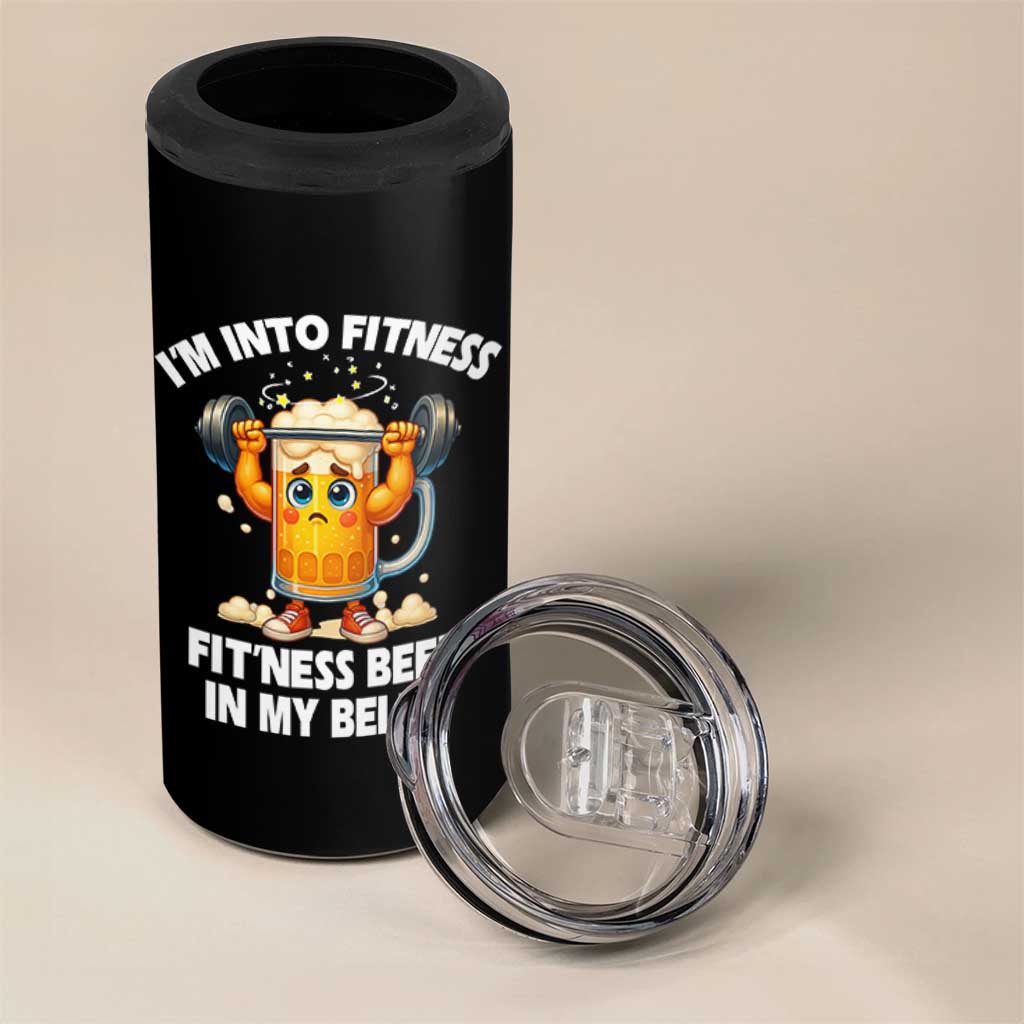 Funny Beer Lover 4 in 1 Can Cooler Tumbler I Am Into Fitness Beer in My Belly - Wonder Print Shop