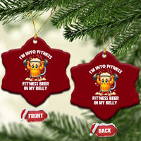 Funny Beer Lover Ceramic Ornament I Am Into Fitness Beer in My Belly - Wonder Print Shop