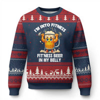 Funny Beer Lover Ugly Christmas Sweater I Am Into Fitness Beer in My Belly - Wonder Print Shop