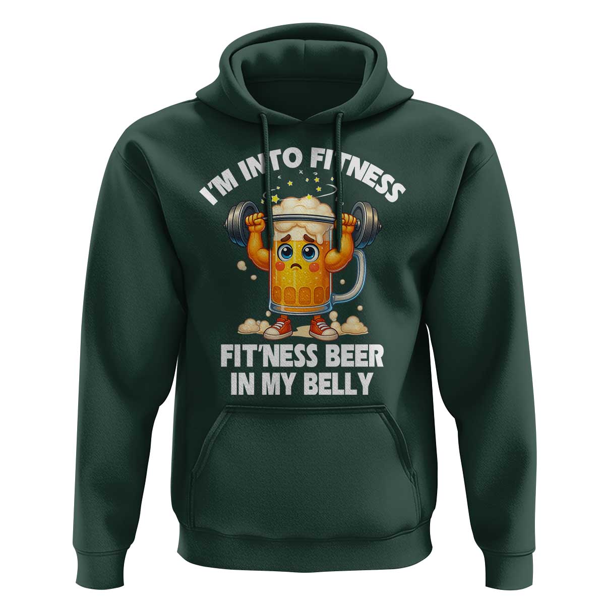 Funny Beer Lover Hoodie I Am Into Fitness Beer in My Belly - Wonder Print Shop