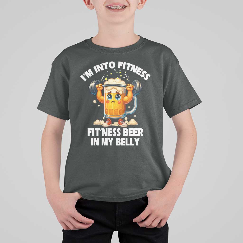 Funny Beer Lover T Shirt For Kid I Am Into Fitness Beer in My Belly - Wonder Print Shop