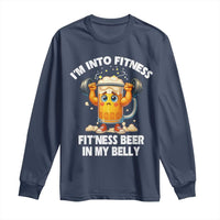 Funny Beer Lover Long Sleeve Shirt I Am Into Fitness Beer in My Belly - Wonder Print Shop