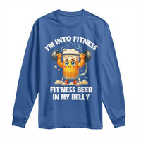 Funny Beer Lover Long Sleeve Shirt I Am Into Fitness Beer in My Belly - Wonder Print Shop