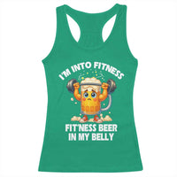 Funny Beer Lover Racerback Tank Top I Am Into Fitness Beer in My Belly - Wonder Print Shop