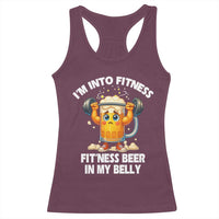 Funny Beer Lover Racerback Tank Top I Am Into Fitness Beer in My Belly - Wonder Print Shop