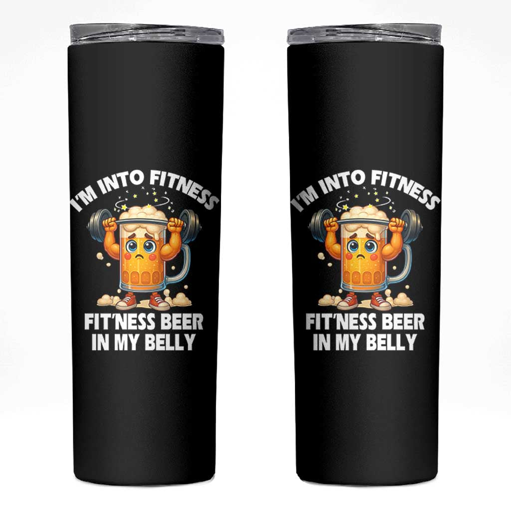 Funny Beer Lover Skinny Tumbler I Am Into Fitness Beer in My Belly - Wonder Print Shop