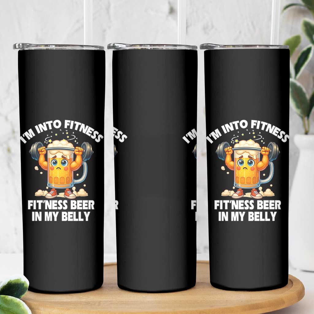 Funny Beer Lover Skinny Tumbler I Am Into Fitness Beer in My Belly - Wonder Print Shop