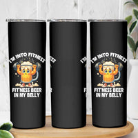 Funny Beer Lover Skinny Tumbler I Am Into Fitness Beer in My Belly - Wonder Print Shop