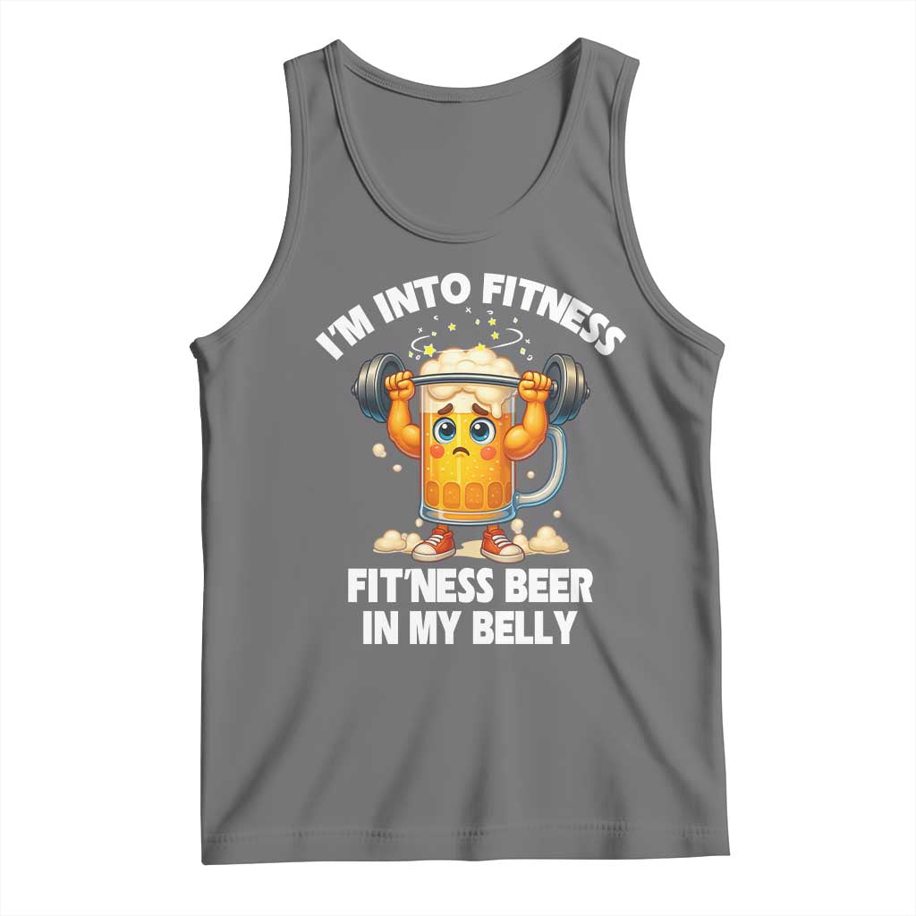 Funny Beer Lover Tank Top I Am Into Fitness Beer in My Belly - Wonder Print Shop