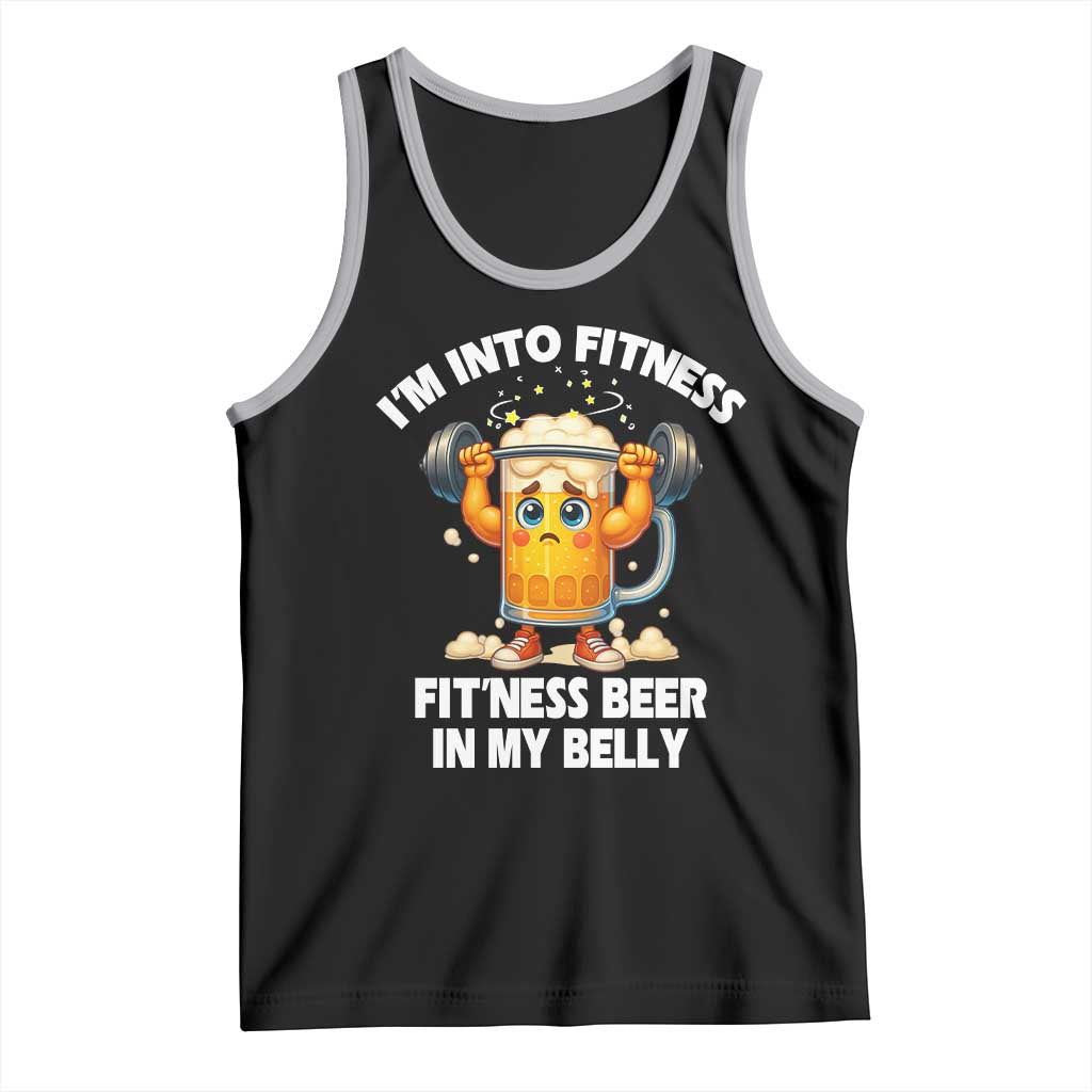 Funny Beer Lover Tank Top I Am Into Fitness Beer in My Belly - Wonder Print Shop
