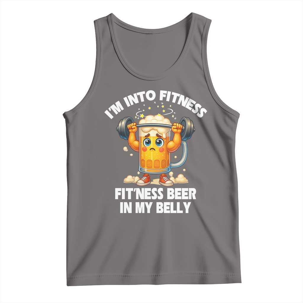Funny Beer Lover Tank Top I Am Into Fitness Beer in My Belly - Wonder Print Shop