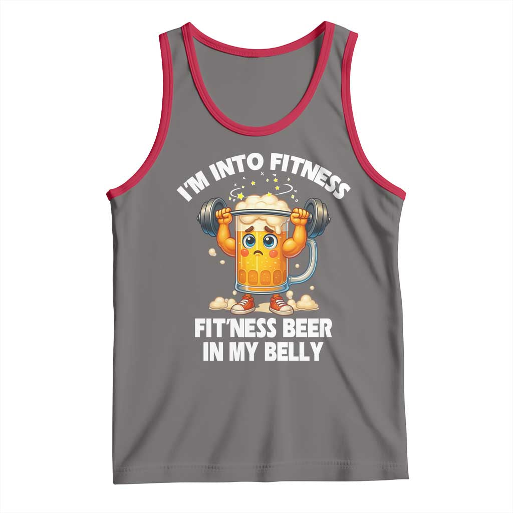 Funny Beer Lover Tank Top I Am Into Fitness Beer in My Belly - Wonder Print Shop